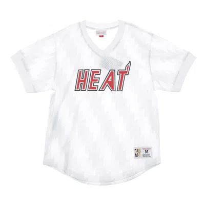 Mitchell & Ness Men's Nba Wordmark Mesh V-neck Jersey Miahea In White