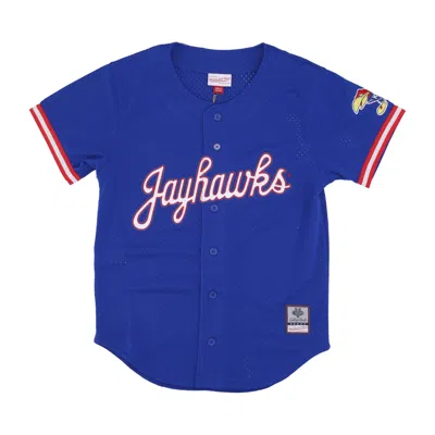 Mitchell & Ness Men's Ncaa Button Jacket On The Clock Mesh Button Front Kanjay In Royal