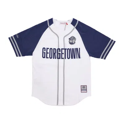 Mitchell & Ness Men's Ncaa Practice Day Button Front Jersey Jacket Geohoy White