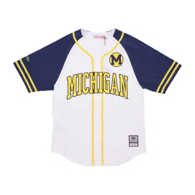 Mitchell & Ness Men's Ncaa Practice Day Button Front Jersey Micwol White