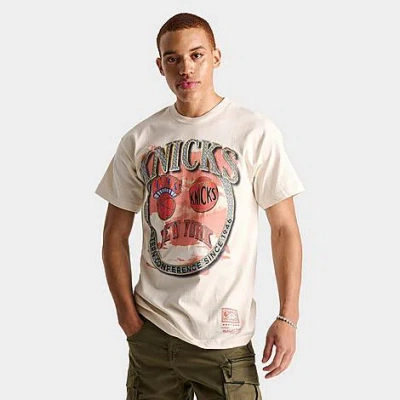 Mitchell And Ness Men's New York Knicks Nba Crown Jewels Graphic T-shirt In Natural