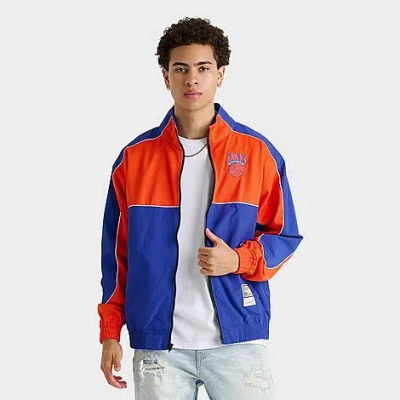 Mitchell & Ness Men's New York Knicks Nba Mesh Nylon Full-zip Jacket In Blue
