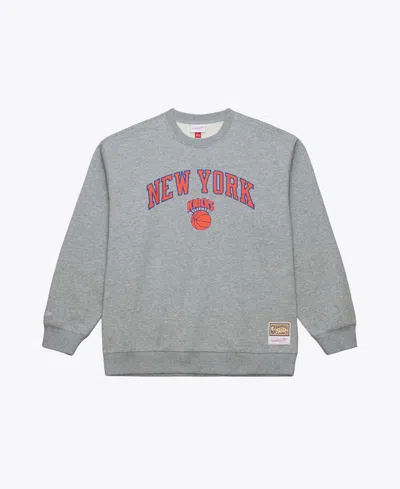 Mitchell & Ness Men's New York Knicks Walk-off Crewneck Fleece Sweatshirt In Gray