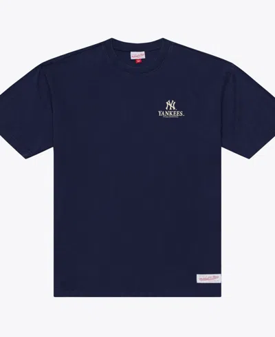Mitchell & Ness Men's New York Yankees Core Essentials Raised Rubberized Graphic T-shirt In Yellow