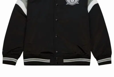 Mitchell & Ness Men's Nfl Oakland Raiders Heavyweight Satin Jacket In Black