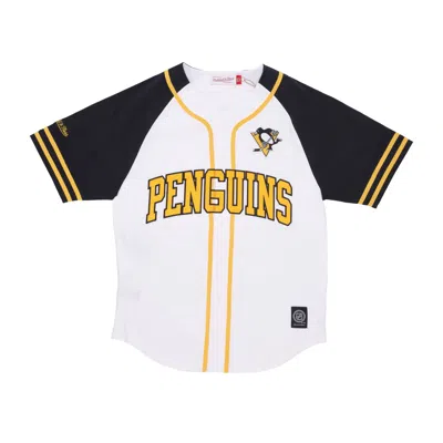 Mitchell & Ness Men's Nhl Practice Day Button Front Jersey Pitpen White
