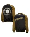 Mitchell & Ness Men's Olive/black Golden State Warriors Clutch Satin Raglan Full-snap Jacket In Green