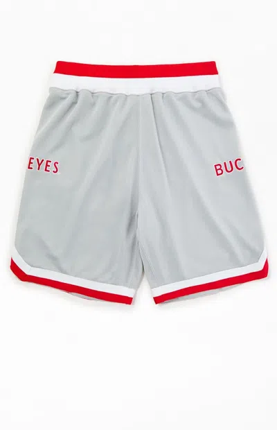 Mitchell & Ness Men's Osu Buckeyes Mesh Shorts In Silver In Gray
