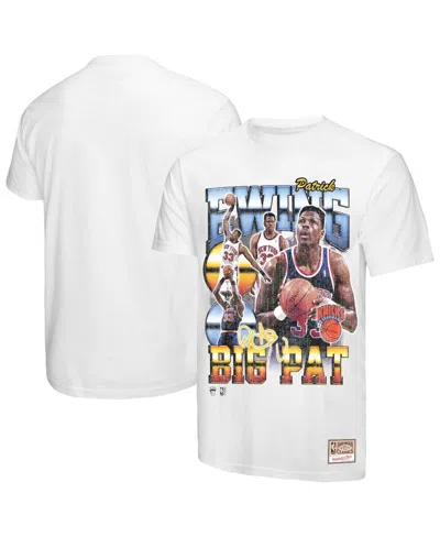 Mitchell & Ness Patrick Ewing White New York Knicks Hardwood Classics Commemorative Player Collage T