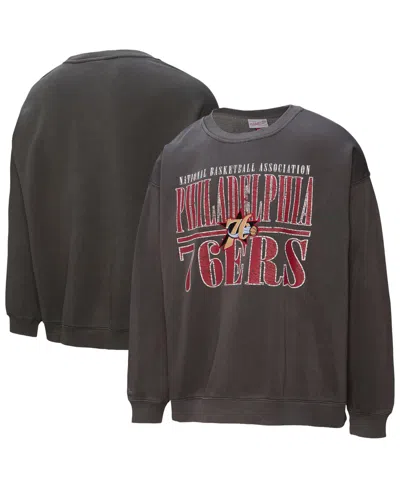 Mitchell & Ness Men's Philadelphia 76ers Nba Downtown Collection Relaxed-fit Fleece Sweatshirt In Black