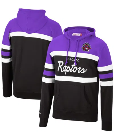 Mitchell & Ness Men's Purple And Black Toronto Raptors Head Coach Pullover Hoodie In Purple,black