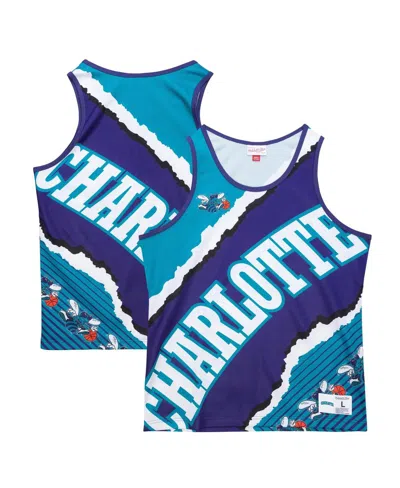 MITCHELL & NESS MEN'S PURPLE CHARLOTTE HORNETS JUMBOTRON 2.0 SUBLIMATED TANK TOP