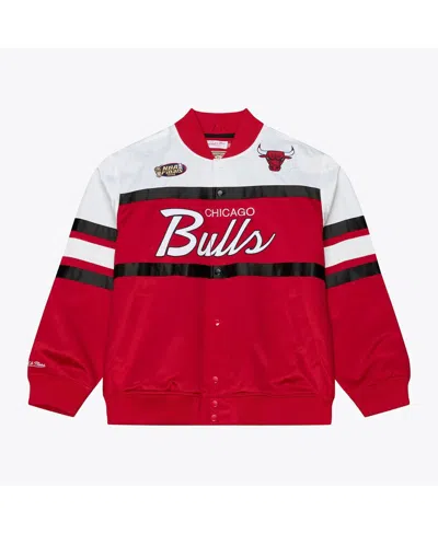 Mitchell & Ness Men's Red Chicago Bulls Hardwood Classics Head Coach Lightweight Satin Full-snap Jacket In Multi