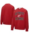 Mitchell & Ness Red Detroit Red Wings Playoff Win Fleece Pullover Sweatshirt In Red