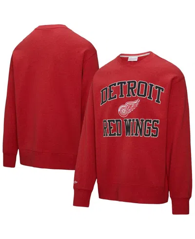 Mitchell & Ness Red Detroit Red Wings Playoff Win Fleece Pullover Sweatshirt