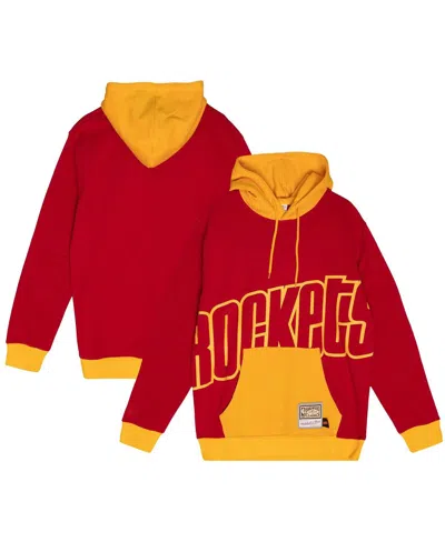 Mitchell & Ness Men's Red Houston Rockets Hardwood Classics Big Face 5.0 Pullover Hoodie