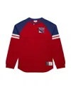 Mitchell & Ness Men's Red New York Rangers Thermal Henley Long Sleeve T-shirt In Red