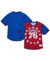 Mitchell & Ness Men's Red Philadelphia 76ers Jumbotron 3.0 Mesh V-neck T-shirt In Multi