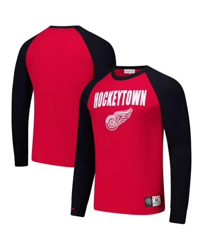 Mitchell & Ness Men's Red/black Detroit Red Wings Legendary Slub Raglan Long Sleeve T-shirt In Multi