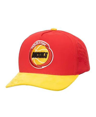 Mitchell & Ness Men's Red/yellow Houston Rockets May Flowers Adjustable Hat