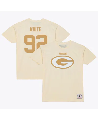 Mitchell & Ness Men's Reggie White Cream Green Bay Packers Sandman Name & Number T-shirt