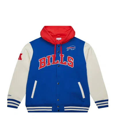 Mitchell & Ness Men's Royal Buffalo Bills Courtside Fleece Full-snap Hoodie Jacket In Blue