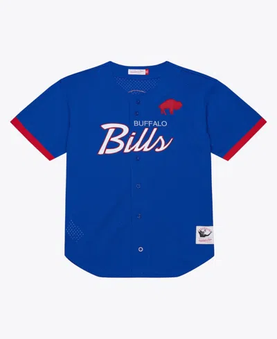 Mitchell & Ness Men's Royal Buffalo Bills Head Coach Mesh Full-button Fashion Jersey In Blue