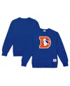Mitchell & Ness Royal Denver Broncos Basic Fleece Pullover Sweatshirt In Blue