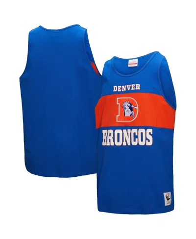 Mitchell & Ness Men's Royal Denver Broncos Retro Color Block Tank Top In Blue
