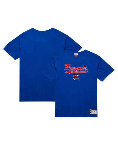 Mitchell & Ness Men's Royal Denver Nuggets Hardwood Classics Felt Applique Slub T-shirt In Blue