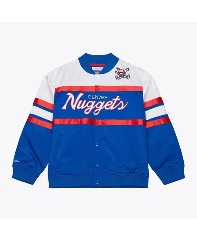 Mitchell & Ness Men's Royal Denver Nuggets Hardwood Classics Head Coach Lightweight Satin Full-snap Jacket In Blue