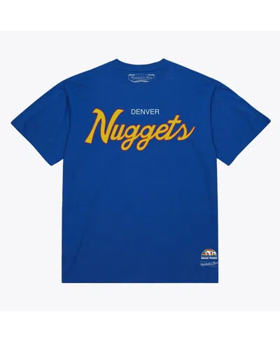 Mitchell & Ness Men's Royal Denver Nuggets Vintage Wordmark T-shirt In Blue