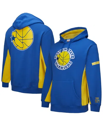 Mitchell & Ness Men's Royal Golden State Warriors Hardwood Classics Team Origins Fleece Pullover Hoodie In Blue