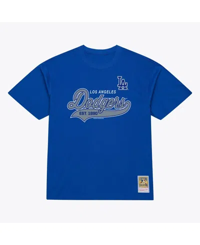 Mitchell & Ness Men's Royal Los Angeles Dodgers Script Sweep Arch T-shirt In Blue