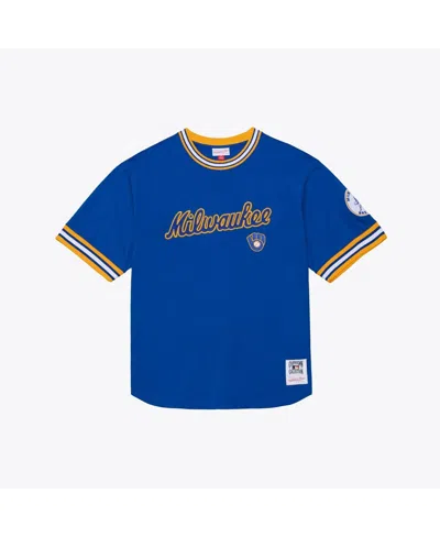 Mitchell & Ness Men's Royal Milwaukee Brewers Wild Pitch Ringer T-shirt In Blue