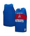 Mitchell & Ness Royal New England Patriots Retro Colorblock Tank Top In Blue