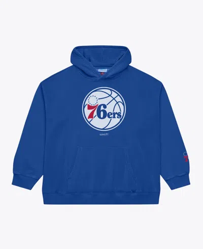 Mitchell & Ness Men's Royal Philadelphia 76ers Basic Fleece Hoodie In Animal Print