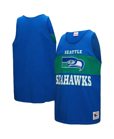 Mitchell & Ness Men's Royal Seattle Seahawks Retro Color Block Tank Top In Blue