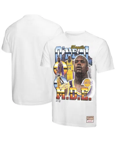 Mitchell & Ness Shaquille O'neal White Los Angeles Lakers Commemorative Collage T-shirt