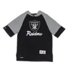 Mitchell & Ness Men's Short Sleeve Hoodie Nfl Fleece Hoodie Oakrai In Black