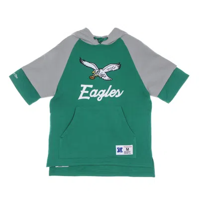 Mitchell & Ness Men's Short Sleeve Hoodie Nfl Fleece Hoodie Phieag Dark Green