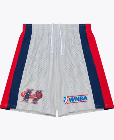 Mitchell & Ness Men's Silver Houston Comets 1997 Court Origins Swingman Shorts In Red