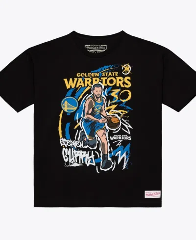 Mitchell & Ness Men's Stephen Curry Black Golden State Warriors Chalked Up T-shirt
