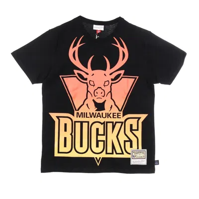 Mitchell & Ness Men's T-shirt Nba Flames Tee Hardwood Classics Milbuc Black