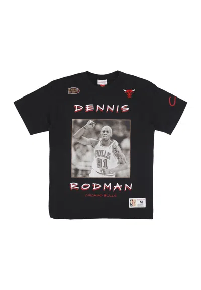 Mitchell & Ness Men's T-shirt Nba Heavyweight Premium Player Vintage Logo Tee Dennis Rodman Chibul Black