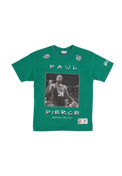 Mitchell & Ness Men's T-shirt Nba Heavyweight Premium Player Vintage Logo Tee Paul Pierce Boscel Kelly Green