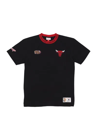 Mitchell & Ness Men's T-shirt Nba Jacquard Ringer Vintage Logo Tee Chibul Black