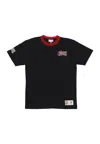 Mitchell & Ness Men's T-shirt Nba Jacquard Ringer Vintage Logo Tee Phi76e Black In Black