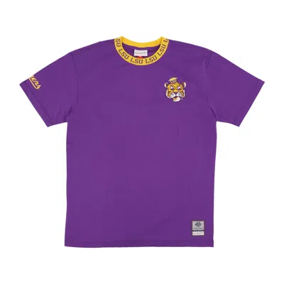 Mitchell & Ness Men's T-shirt Ncaa Jacquard Ringer Logo Tee Loutig Purple