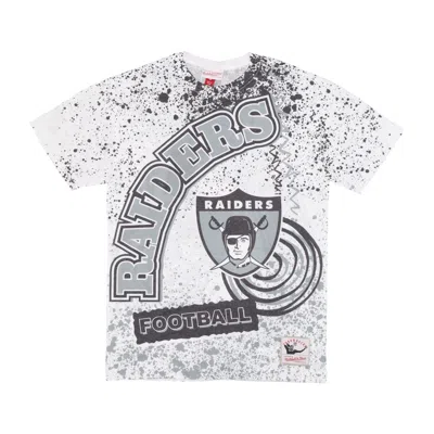 Mitchell & Ness Men's T-shirt Nfl Team Burst Sublimated Tee Oakrai White/original Team Colors In Multi